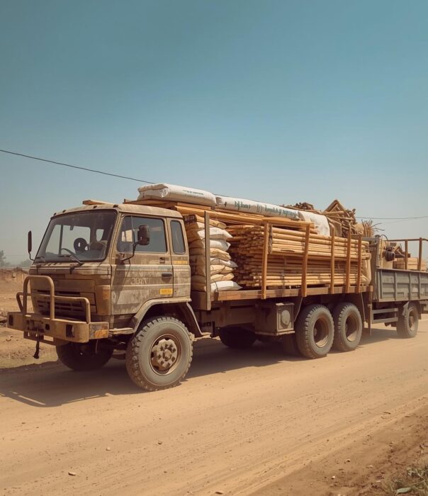 Construction Goods transport in lorrey